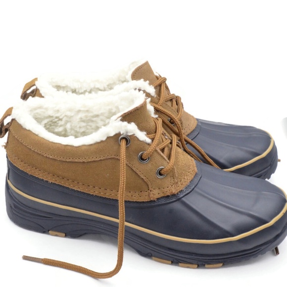 Bass Hail Women's Duck Boot Leather Upper Size 9 Water Resistant Sherpa EUC - Picture 1 of 11